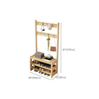 Traditional MDF Hall Tree with Adjustable Shelves & Double-Prong Hooks Dimensions