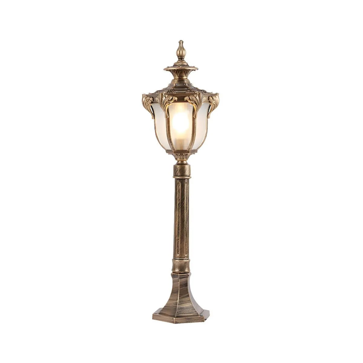 Traditional Prismatic Glass Path Light with Bronze Metal Finish