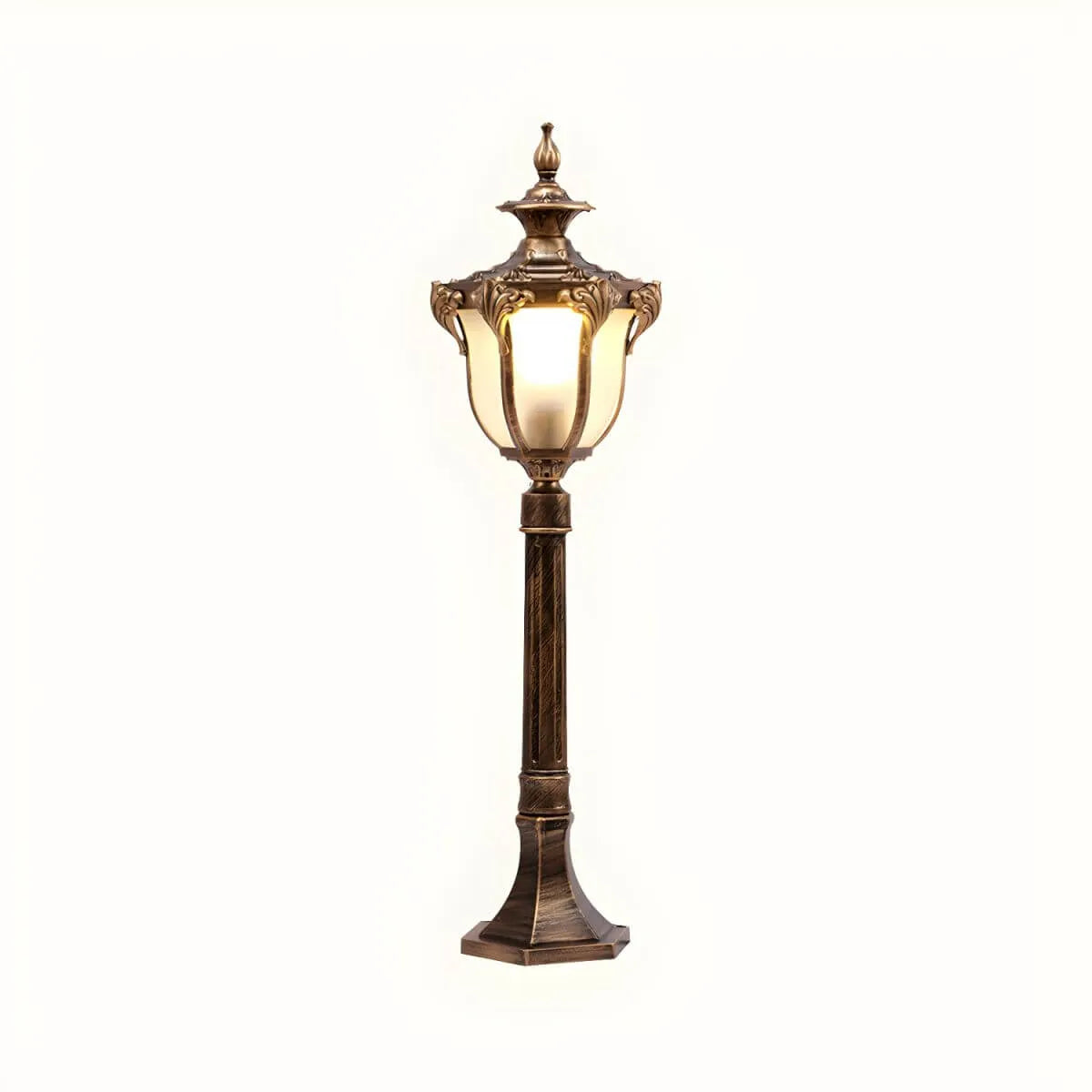 Traditional Prismatic Glass Path Light with Bronze Metal Finish