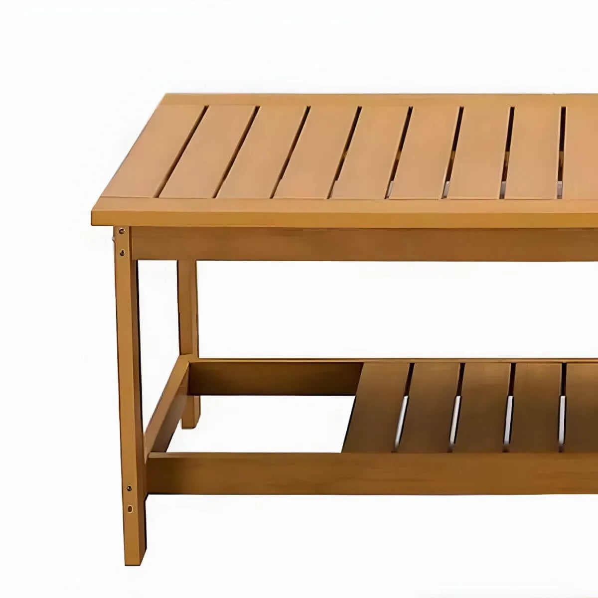 Traditional Rectangular Wood Coffee Table with UV-Resistant Finish