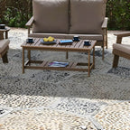 Traditional Rectangular Wood Coffee Table with UV-Resistant Finish