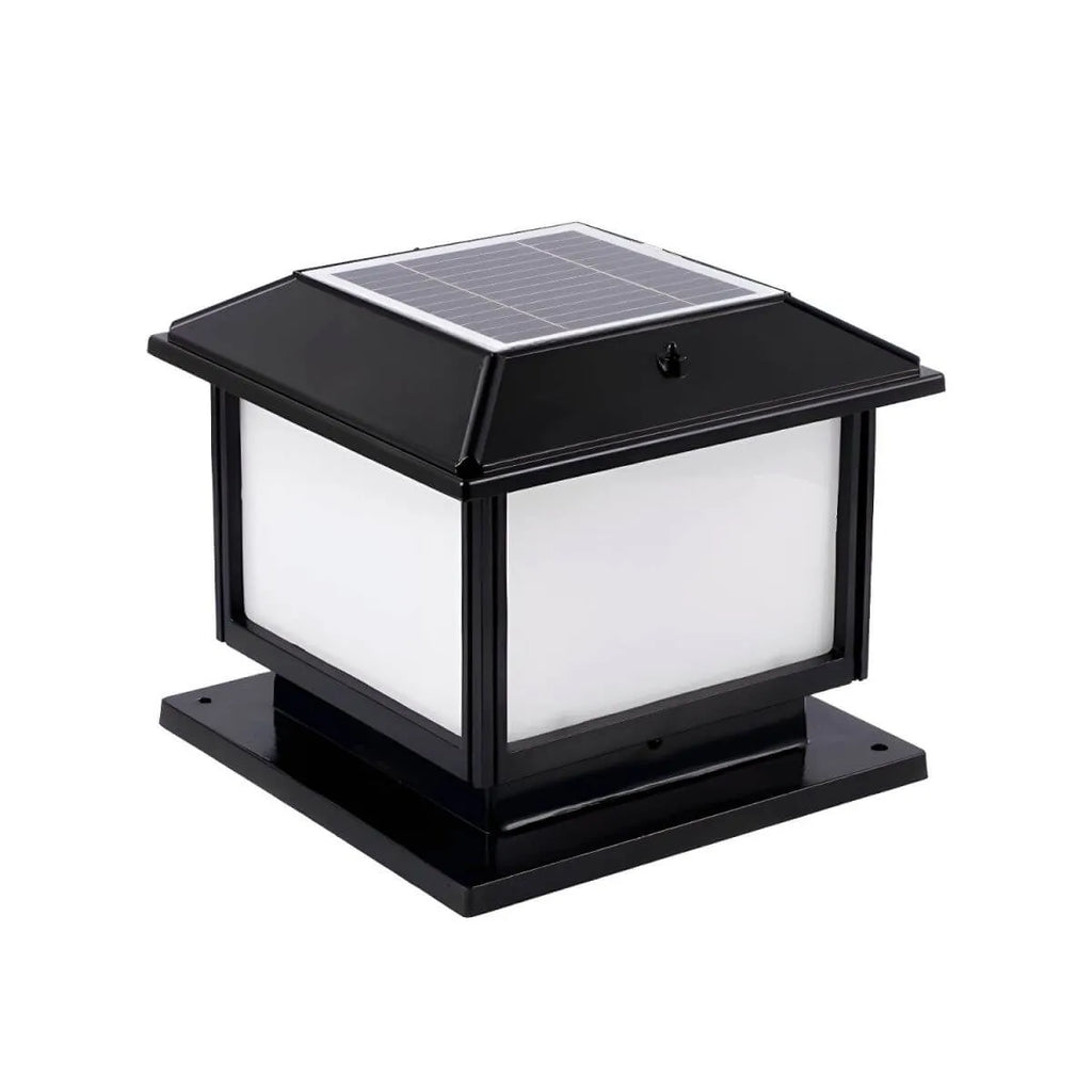 Traditional Solar-Powered Metal Landscape Table Lamp with Acrylic Shade