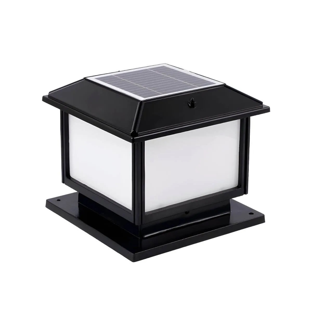 Traditional Solar-Powered Metal Landscape Table Lamp with Acrylic Shade