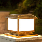Traditional Solar-Powered Metal Landscape Table Lamp with Acrylic Shade Main Product Image