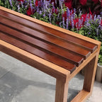 Traditional Solid Pine Outdoor Bench with Clean Lines and Espresso Finish