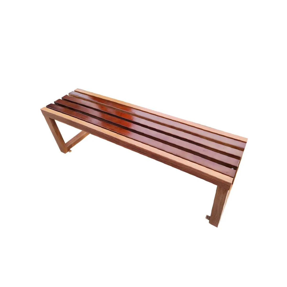 Traditional Solid Pine Outdoor Bench with Clean Lines and Espresso Finish