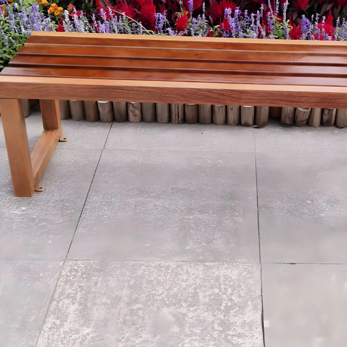 Traditional Solid Pine Outdoor Bench with Clean Lines and Espresso Finish