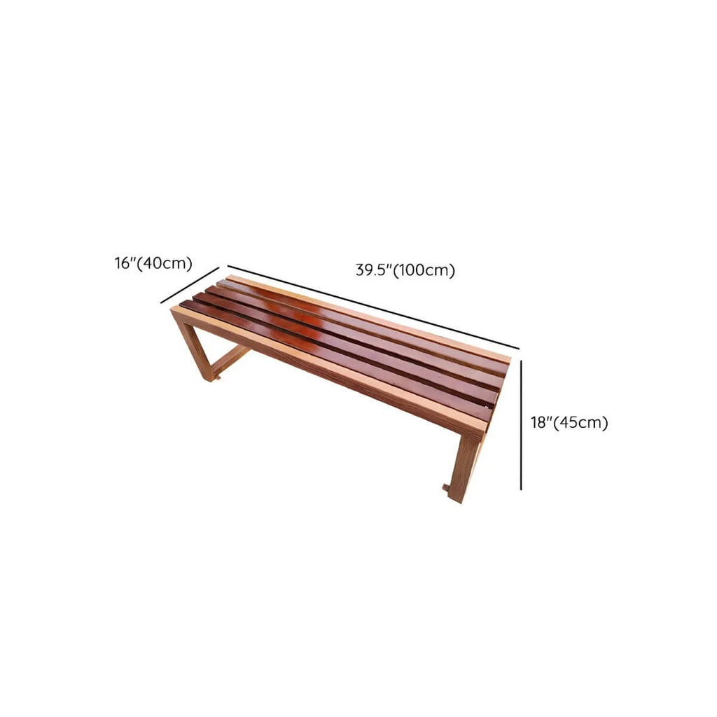 Traditional Solid Pine Outdoor Bench with Clean Lines and Espresso Finish Dimensions