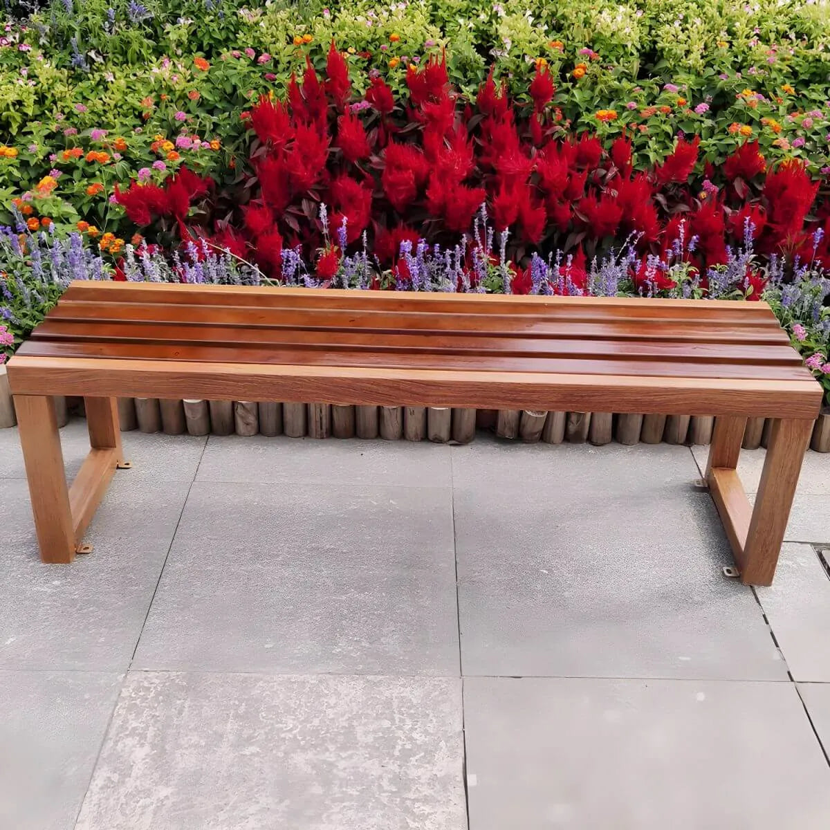 Traditional Solid Pine Outdoor Bench with Clean Lines and Espresso Finish Main Product Image Main image