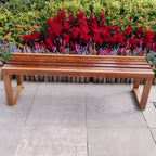 Traditional Solid Pine Outdoor Bench with Clean Lines and Espresso Finish Main Product Image