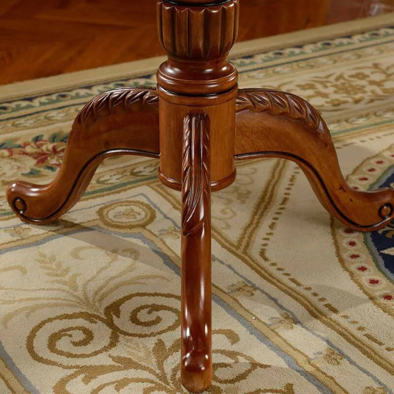 Traditional Solid Rubberwood Round End Table Set – Espresso Brown