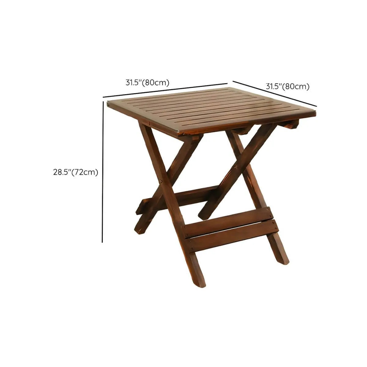Traditional Square Foldable Wooden Coffee Table Set – Dark Brown Outdoor Patio Furniture Dimensions