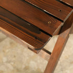 Traditional Square Foldable Wooden Coffee Table Set – Dark Brown Outdoor Patio Furniture