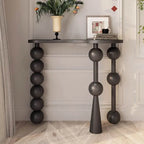 Traditional Walnut Console Table with Turned Leg Base and Organic Top