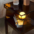 Transparent Lucite End Table with Open Storage Shelf