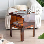 Transparent Lucite End Table with Open Storage Shelf