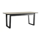 Travertine Sintered Stone Dining Table with Sculptural Frame and Rounded Edges