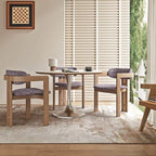 Travertine Sintered Stone Dining Table with Sculptural Tulip Base and Matte Textured Finish Main Product Image
