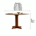 Travertine Sintered Stone Dining Table with Solid Ash Base and Integrated Tray Dimensions