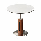 Travertine Sintered Stone Side Table with Lift Top and Casters