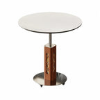 Travertine Sintered Stone Side Table with Lift Top and Casters