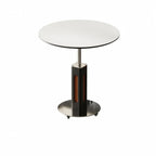 Travertine Sintered Stone Side Table with Lift Top and Casters