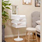 Tulip-Shaped Makeup Vanity with 2 Drawers Yellow/Blue/White