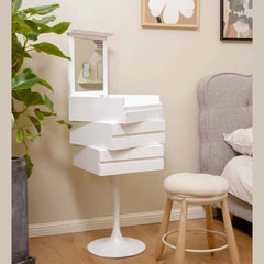 Tulip-Shaped Makeup Vanity with 2 Drawers Yellow/Blue/White