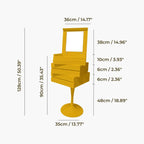 Tulip-Shaped Makeup Vanity with 2 Drawers Yellow/Blue/White