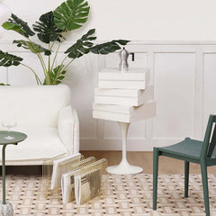 Tulip-Shaped Makeup Vanity with 2 Drawers Yellow/Blue/White