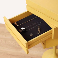 Tulip-Shaped Makeup Vanity with 2 Drawers Yellow/Blue/White