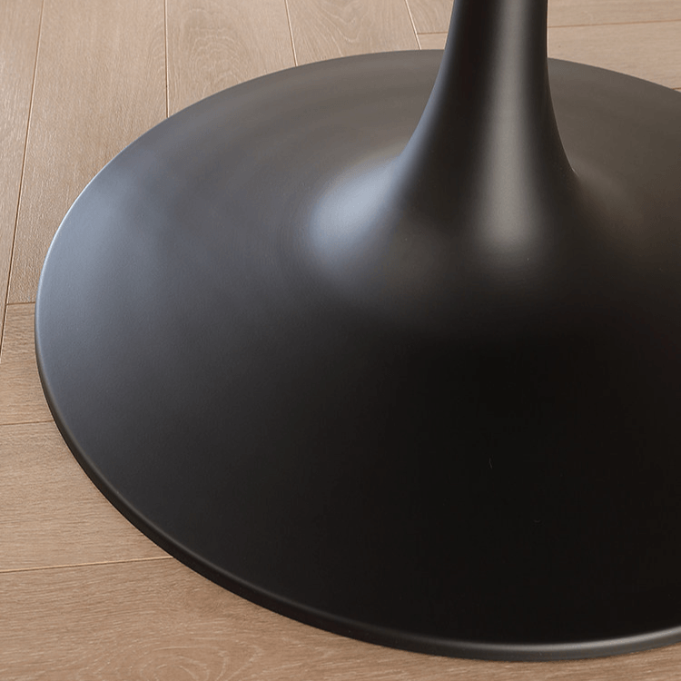 Tulip-Shaped Round Dining Table with Matte Sintered Stone Top
