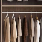 Two-Tone Sliding Door Wardrobe Armoire With Drawers and Shelves