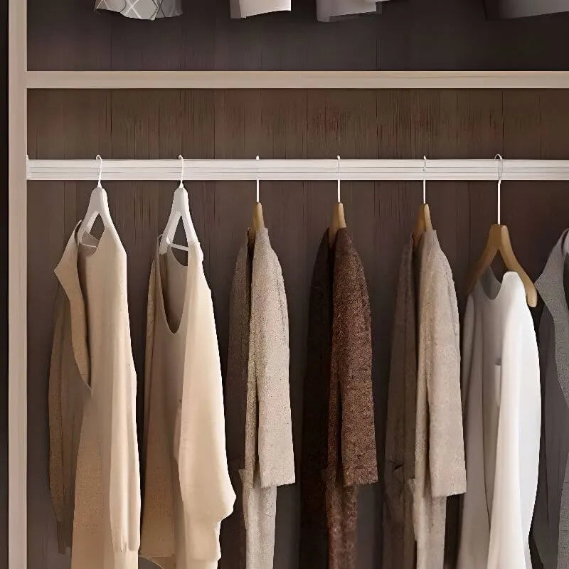 Two-Tone Sliding Door Wardrobe Armoire With Drawers and Shelves