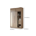 Two-Tone Sliding Door Wardrobe Armoire With Drawers and Shelves Dimensions