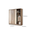 Two-Tone Sliding Door Wardrobe Armoire With Drawers and Shelves Dimensions