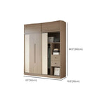 Two-Tone Sliding Door Wardrobe Armoire With Drawers and Shelves Dimensions