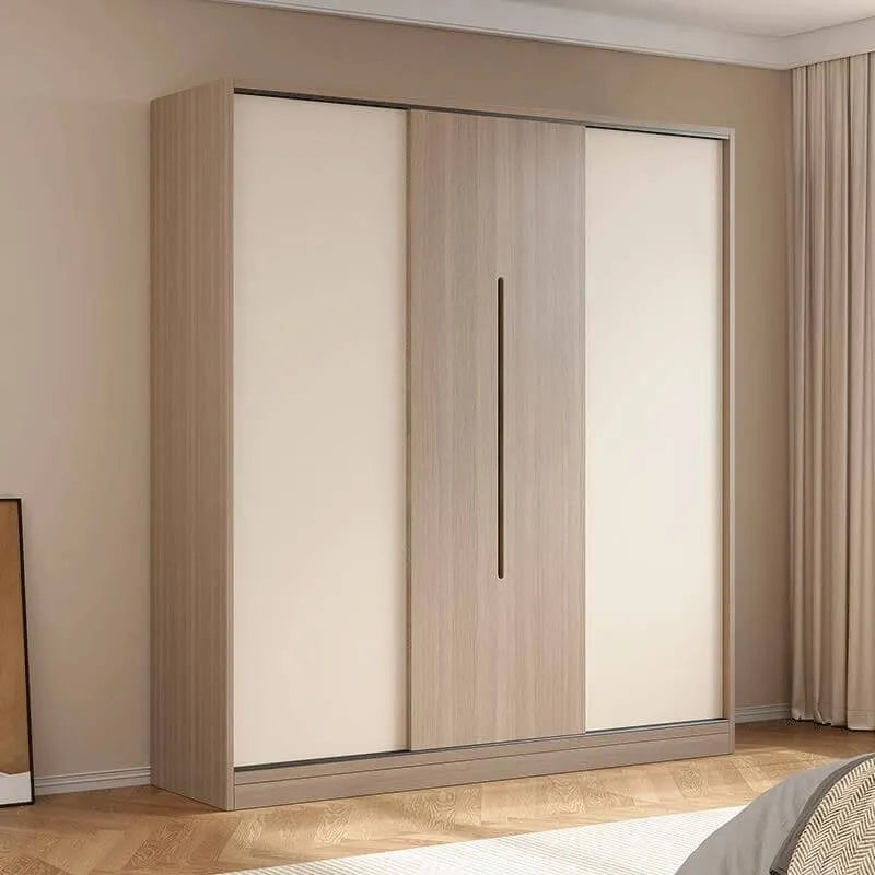Two-Tone Sliding Door Wardrobe Armoire With Drawers and Shelves Main Product Image