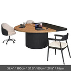 Two-Tone Solid Wood Conference Table with Fluted Pedestal and Cable Management