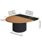Two-Tone Solid Wood Conference Table with Fluted Pedestal and Cable Management Dimensions