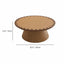 Two-Tone Wood Pedestal Coffee Table Set With Sculptural Wave Edge