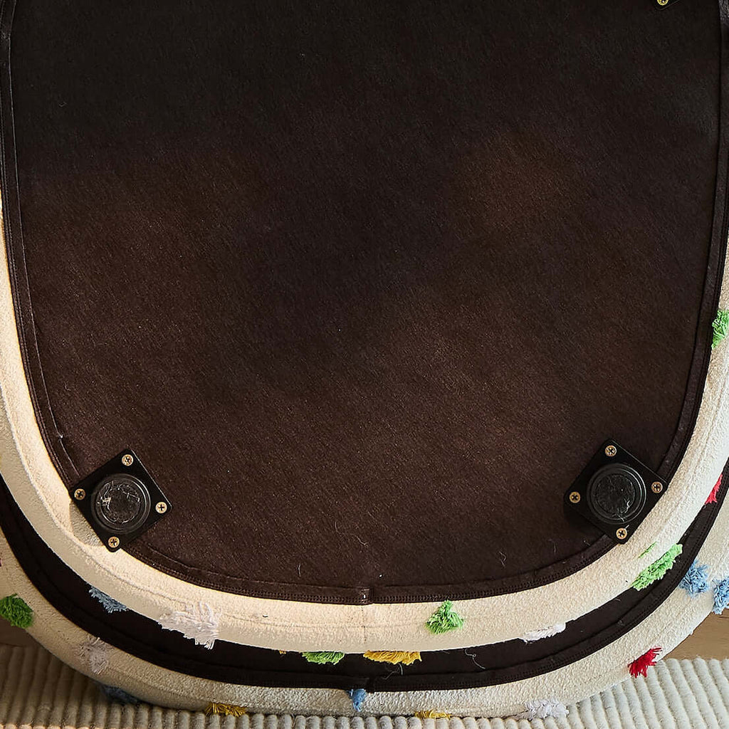 Unique Artistic Accent Chair In Soft Beige And Bright Colors