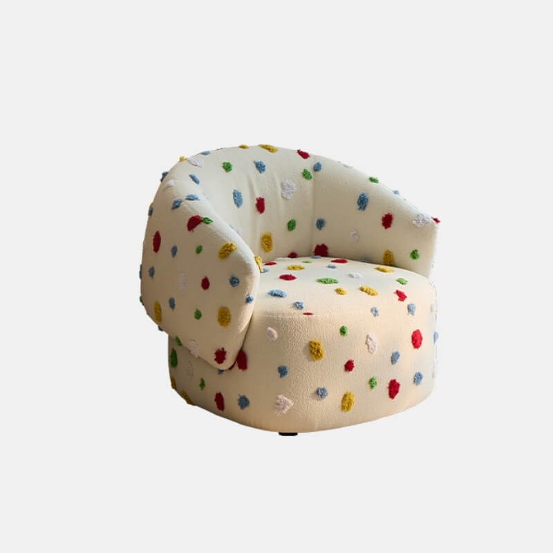 Unique Artistic Accent Chair In Soft Beige And Bright Colors