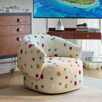 Unique Artistic Accent Chair In Soft Beige And Bright Colors
