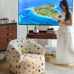 Unique Artistic Accent Chair In Soft Beige And Bright Colors