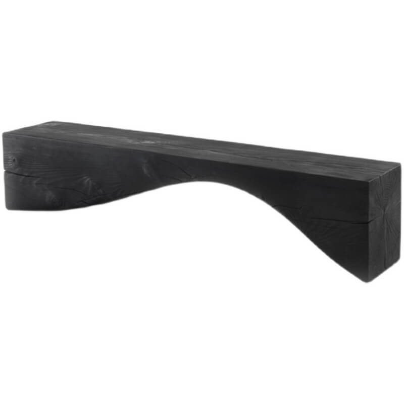 Unique Charcoal Black Wooden Stool with Minimalist Design