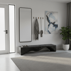 Unique Charcoal Black Wooden Stool with Minimalist Design