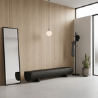 Unique Charcoal Black Wooden Stool with Minimalist Design