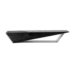 Unique Charcoal Black Wooden Stool with Minimalist Design