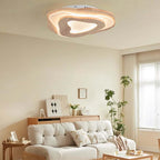 Unique Oak Wood Flush Mount Ceiling Light with Acrylic Diffuser